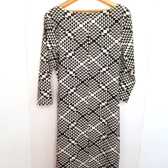 FEVER LONDON CITY Black and  White Dress Square and Triangle Pattern Siz… - Picture 9 of 16